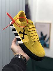 Off-White Vulcanized Leather Low Top Sneaker Yellow - 4