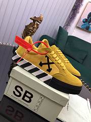 Off-White Vulcanized Leather Low Top Sneaker Yellow - 5