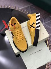 Off-White Vulcanized Leather Low Top Sneaker Yellow - 6