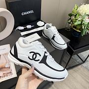Chanel Women's Black and White Low Top Logo Sneaker - 5