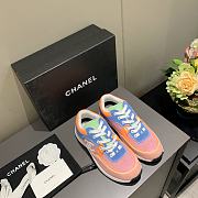Chanel Women's Orange Low Top Logo Sneaker - 5