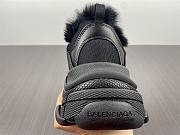 Balenciaga Triple S Sneaker Fur Material Black 668563 W3CQ5 1000 - 6