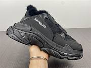 Balenciaga Triple S Sneaker Fur Material Black 668563 W3CQ5 1000 - 2
