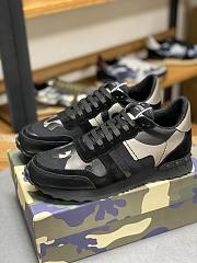 Valentino Garavani Rockrunner Metallic Camouflage-Print Sneakers Black YS0723NTA - 1