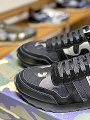 Valentino Garavani Rockrunner Metallic Camouflage-Print Sneakers Black YS0723NTA - 2