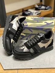 Valentino Garavani Rockrunner Metallic Camouflage-Print Sneakers Black YS0723NTA - 6