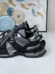 Dolce Gabbana Mixed-Materials Space Sneakers Black Silver - 5