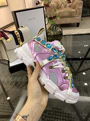 Gucci Flashtrek Sneakers With Removable Crystals Pink 537133DORA0 - 3