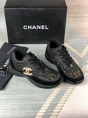Chanel Low Top Trainer Black and Gold - 3