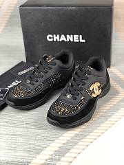 Chanel Low Top Trainer Black and Gold - 4