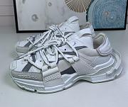 Dolce Gabbana Mixed-Materials Space Sneakers White Silver - 1