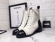 Chanel Ankle Boots Shiny Calfskin Black and White - 1