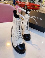 Chanel Ankle Boots Shiny Calfskin Black and White - 5