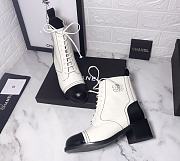Chanel Ankle Boots Shiny Calfskin Black and White - 4