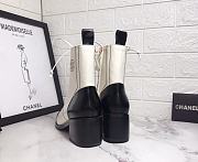 Chanel Ankle Boots Shiny Calfskin Black and White - 2