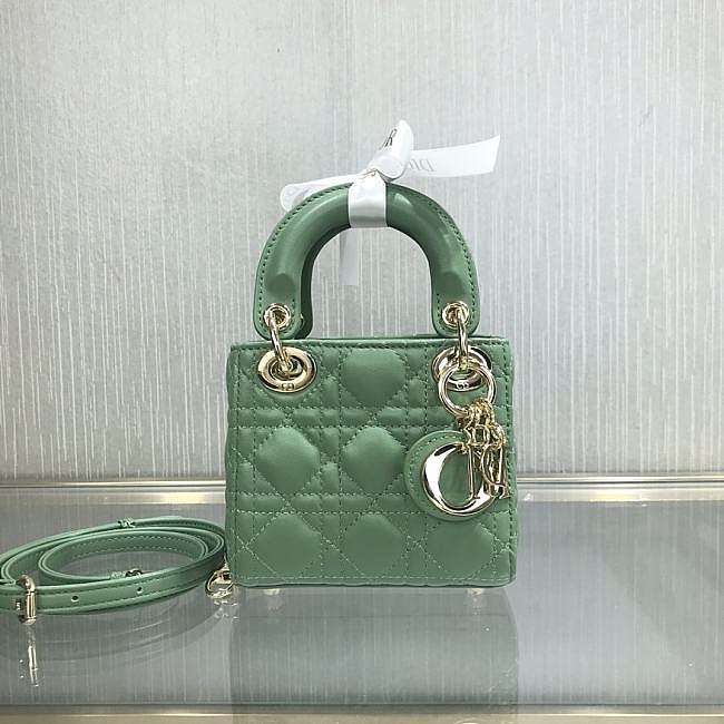 Dior Lady Mini Green 9202 Size 12 x 10 x 5 cm  - 1