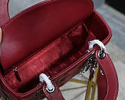 Dior Leather Lambskin Wine Red Handbag With Sliver Hardware  - 6