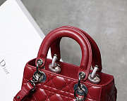 Dior Leather Lambskin Wine Red Handbag With Sliver Hardware  - 5