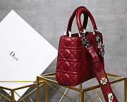 Dior Leather Lambskin Wine Red Handbag With Sliver Hardware  - 4