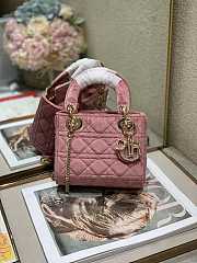 Dior Mini 3D Crystal Buckle Velvet Princess Bag Pink Size 17cm  - 2
