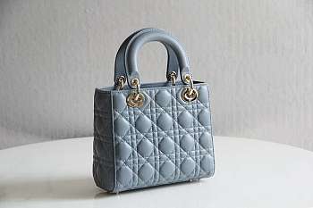 Lady Dior ABC Enamel Button Series Blue 8878 Size 20x16.5x8 cm 