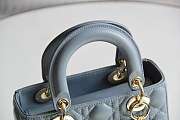 Lady Dior ABC Enamel Button Series Blue 8878 Size 20x16.5x8 cm  - 5
