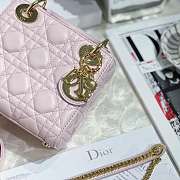 Lady Dior Leather Lambskin Light Pink mini Handbag - 3