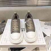 Alexander McQueen Tread Slick Lace Up Boots Low Grey Fur Lining - 3