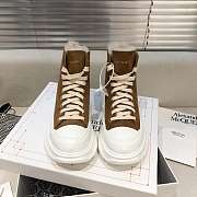 Alexander McQueen Tread Slick Lace Up Boots High Top Puce Fur Lining - 5