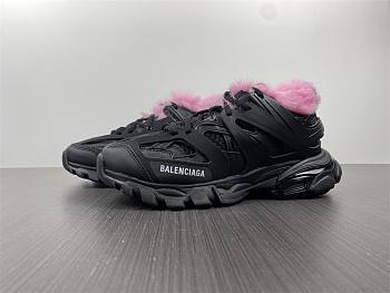 Balenciaga Track Fur Sneaker Black Pink 668555 W3CQ6 1050