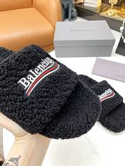 Balenciaga Furry Slide Black White 654261W2DO11096 - 4
