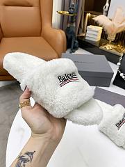 Balenciaga Furry Slide White - 5