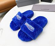 Balenciaga Furry Slide Blue 654747W2DO14096 - 1