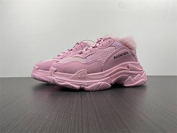 Balenciaga Triple S Sneaker Fur Pink 668542 W3CQ5 5000