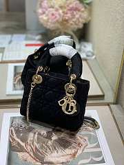 Dior Mini 3D Crystal Buckle Velvet Princess Bag Size 17 cm  - 6
