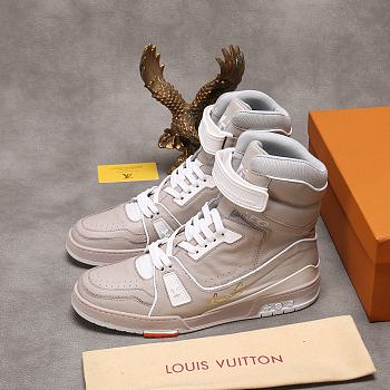 Louis Vuitton LV Trainer Sneaker Boot High Beige