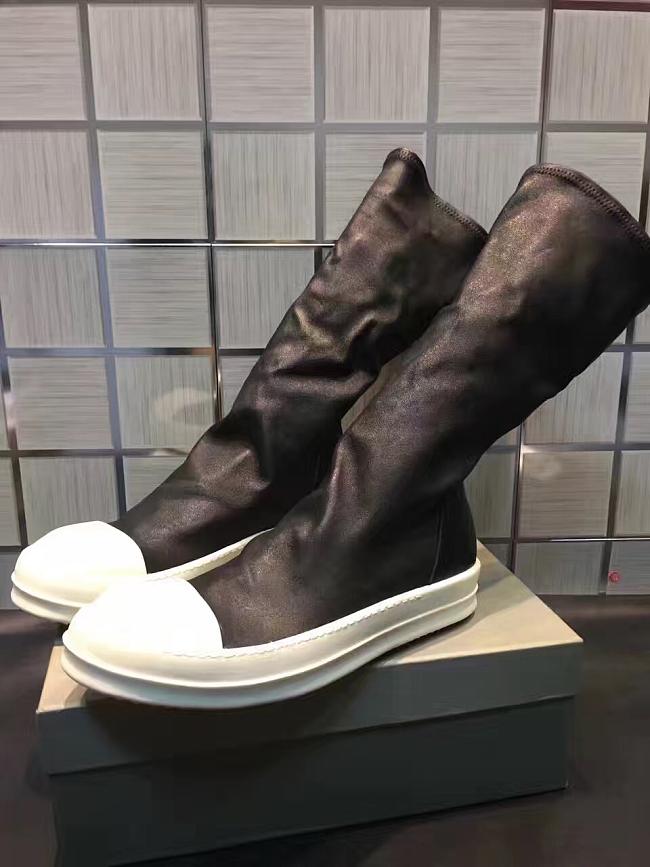 Rick Owens Black Stocking Sneaker Boots - 1