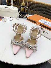 Mach & Mach Crystal Embellished Bow Anklet Satin Pumps Pink - 6