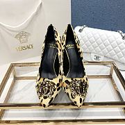Versace La Medusa Leopard Leather Pumps - 4
