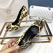 Versace La Medusa Leopard Leather Pumps - 3