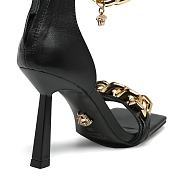 Versace Medusa Chain Nappa Leather Sandals Black - 5