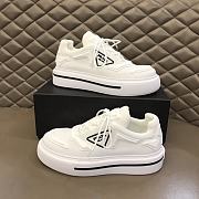 Prada Macro Re-Nylon and Brushed Leather Sneakers All White Black - 5