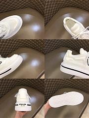 Prada Macro Re-Nylon and Brushed Leather Sneakers All White Black - 6