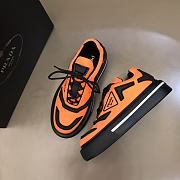 Prada Macro Re-Nylon and Brushed Leather Sneakers Orange - 1