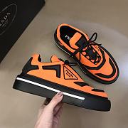 Prada Macro Re-Nylon and Brushed Leather Sneakers Orange - 3