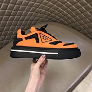 Prada Macro Re-Nylon and Brushed Leather Sneakers Orange - 4