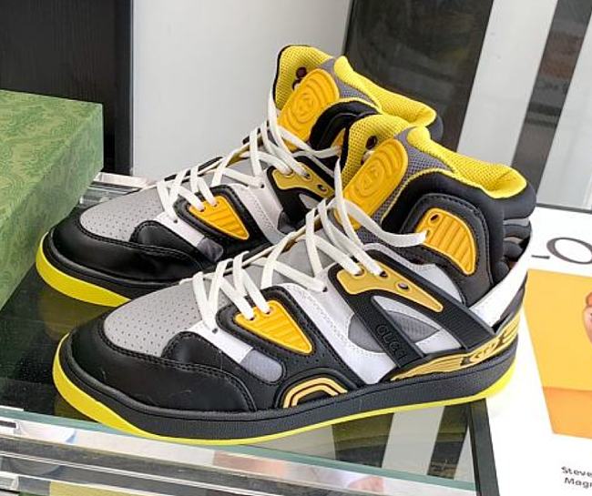 Gucci Basket Sneaker Black Demetra Yellow - 1
