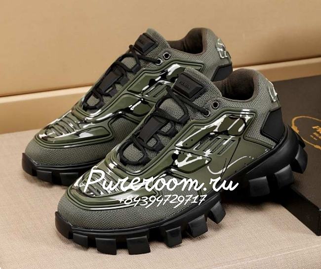 Prada Cloudbust Thunder Army Green Sneakers - 1