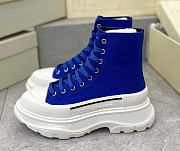 Alexander McQueen Tread Slick High Lace Up Boots Blue - 1