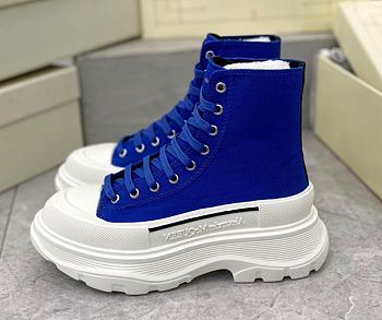 Alexander McQueen Tread Slick High Lace Up Boots Blue